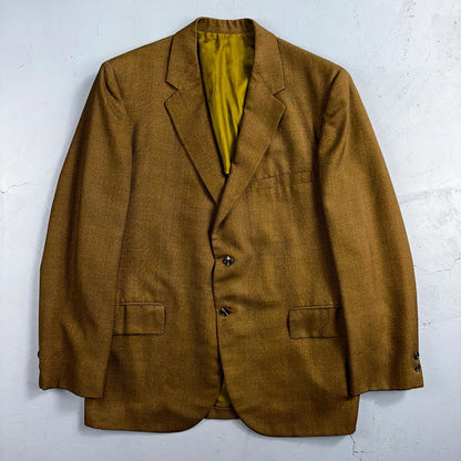 VTG Mens 3 PC Suit 42 Jacket Coat Pants Vest Plaid Rockabilly 70s 1970s Brown
