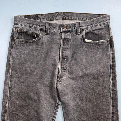Levis 501 Vintage 80s USA XX Straight Leg Jeans Black Light Gray 36x34 Act 35x32
