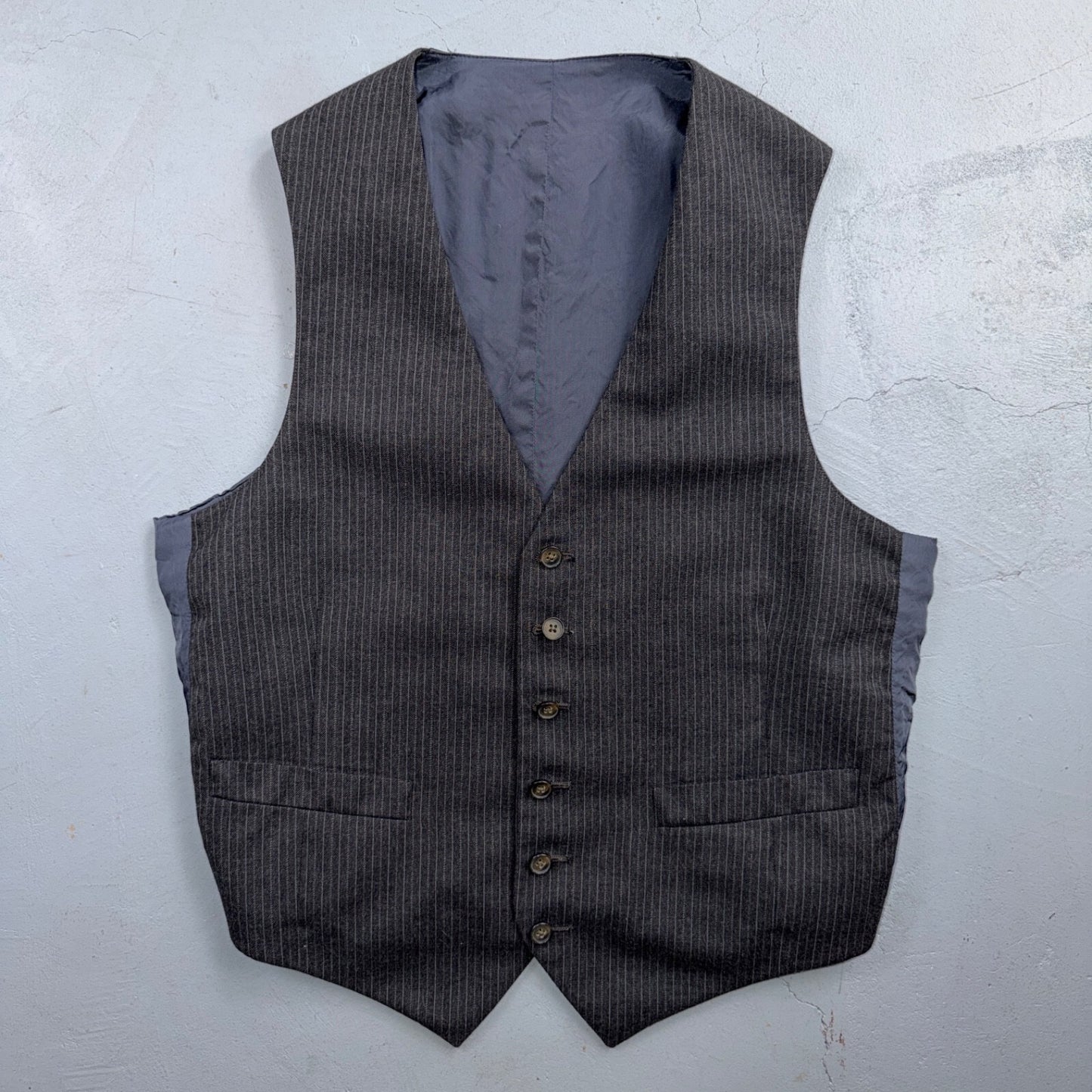 VTG 80s Christian Dior 3 Piece Suit 3pc Wool Gray Pinstripe 40 34x32 Pants Vest