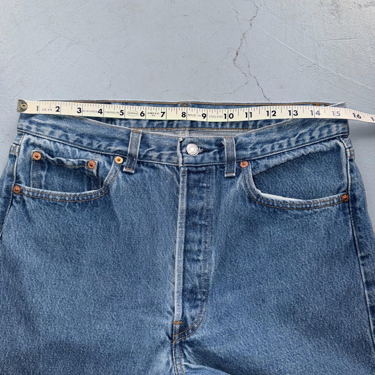 Levis 501 Vintage 80s USA XX Straight Leg Jeans Blue Light Wash 33x34 Act 31x32