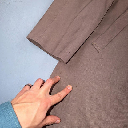 VTG 1930s 1940s Coat Trench Mens 40 Wool Gabardine Like Rockabilly Overcoat