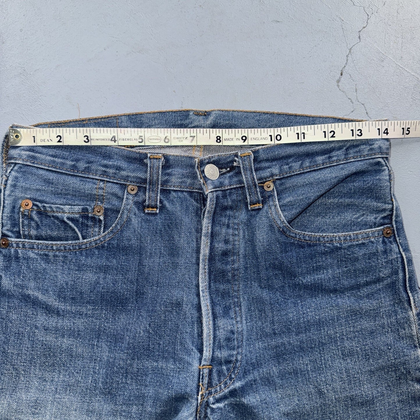 Levis 501 Vintage 70s SS Redline Selvedge USA Jeans Med Wash 30x34 Act 28x30