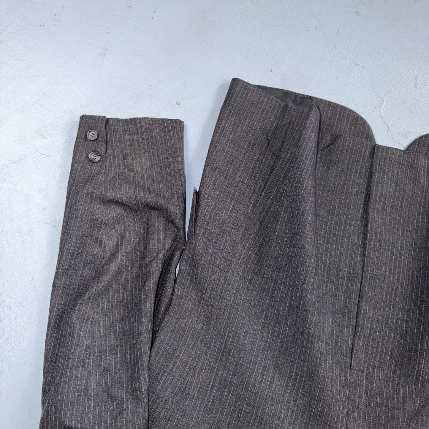 1960s 1950s VTG Mens 2 PC Suit 38 Jacket Coat Pants Gray Union Wool Rockabilly
