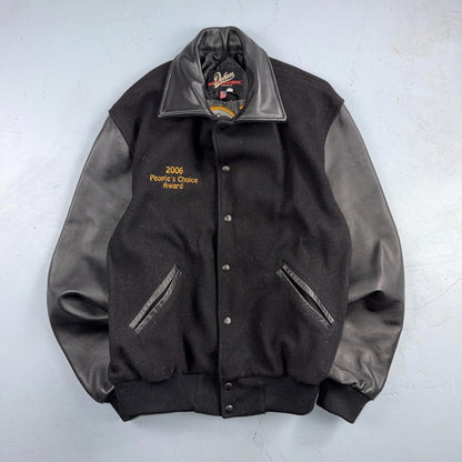 VTG Dehen Varsity Letterman Jacket Size Large Wool Leather Detroit Oregon Cars