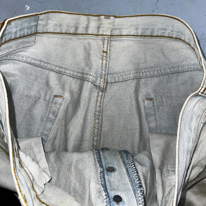 Levis 501 Vintage 90s UK Straight Leg Jeans Blue Light Wash 38x36 Act 37x30