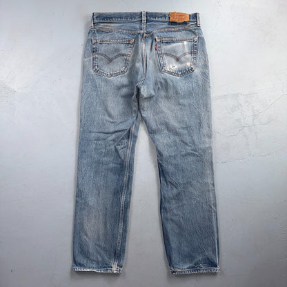Levis 501 Vintage 90s Y2K XX Straight Leg Jeans Blue Light Wash 36x34 Act 34x30
