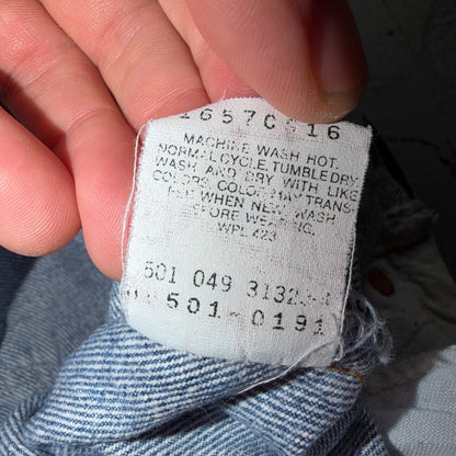 Levis 501 Vintage 80s USA XX Straight Leg Jeans Blue Light Wash 40x32 Act 39x31