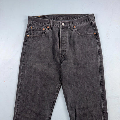 Levis 501 Vintage 90s USA XX Straight Leg Jeans Black Med Wash 34x34 Act 31x33