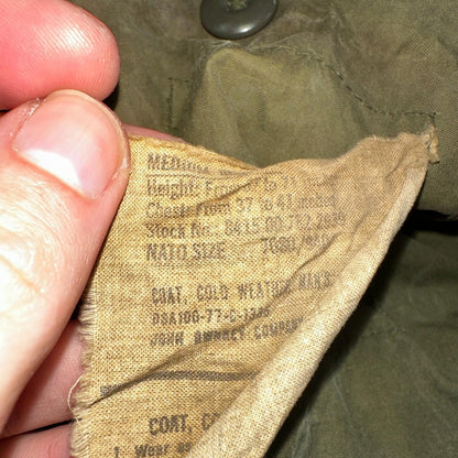 VTG US ARMY M-65 Field Jacket Coat Cold Weather Mans OG-107 Vietnam 70s Medium