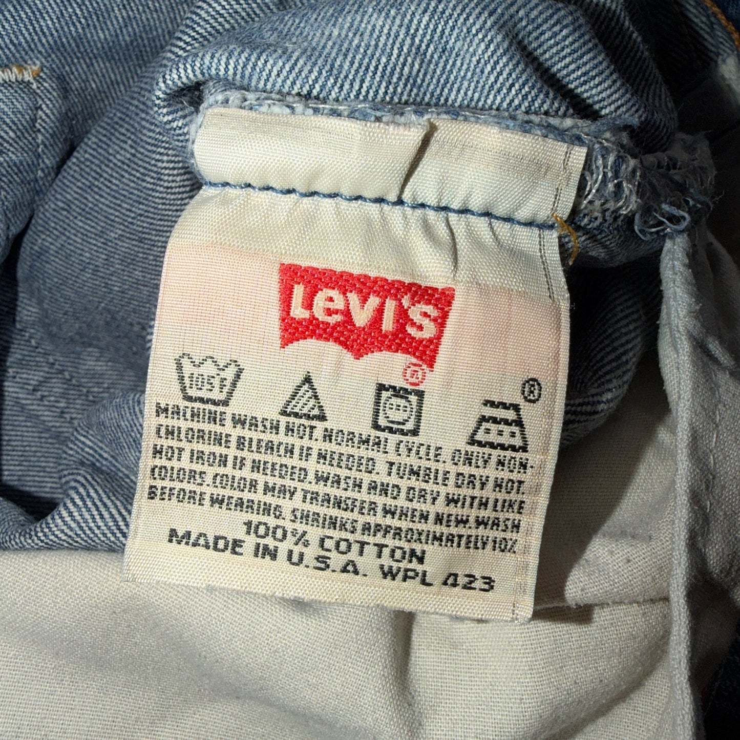 Levis 501 Vintage 90s USA XX Straight Leg Jeans Blue Light Wash 34x33 Act 31x28