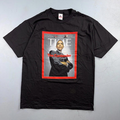 Obama 2008 Tee Shirt Size XL Time Magazine The Contender Rap Style Y2K President