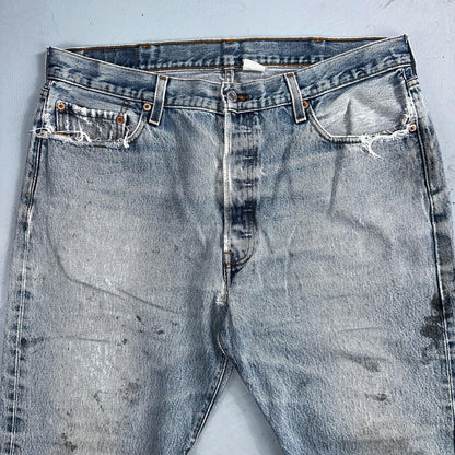 Levis 501 Vintage Y2K XX Straight Leg Jeans 90s Blue Light Wash 38x30 Act 35x26