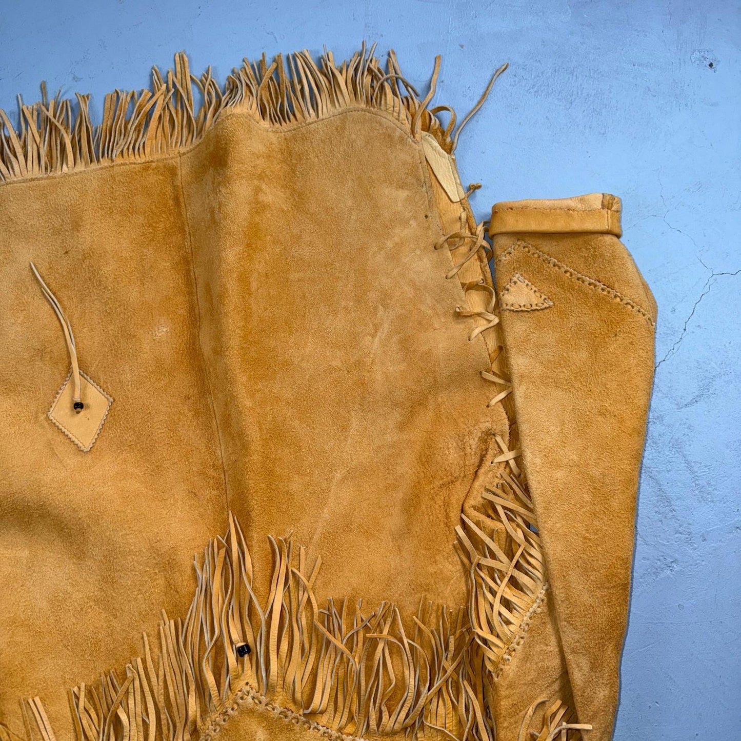 VTG Buckskin Montana Jacket Leather Fringe Western Leather Cowboy Suede 70s