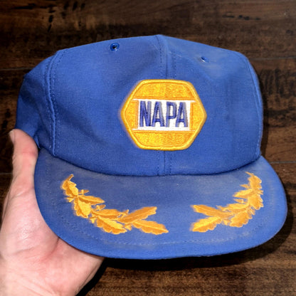 Napa Vintage Hat Cap Snapback Oak Leaves Blue 80s 90s Racing Car Parts Sports