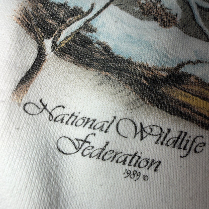 VTG National Wildlife Federation Wolf Sweatshirt 80s USA XXL Wolves Crewneck