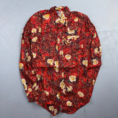 VTG 50s Levis Western Wear Floral Paisley Pearl Snap Button Shirt Rockabilly