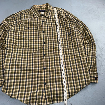 Patagonia Button Front Shirt Mens M Brown Plaid Organic Cotton Long Sleeve