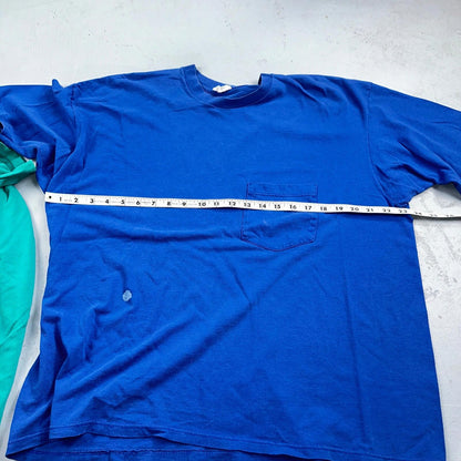 Vtg Le Breve Mervyns Lot of 2 Cotton Pocket Tee T Shirt XL USA Made 80s Blank