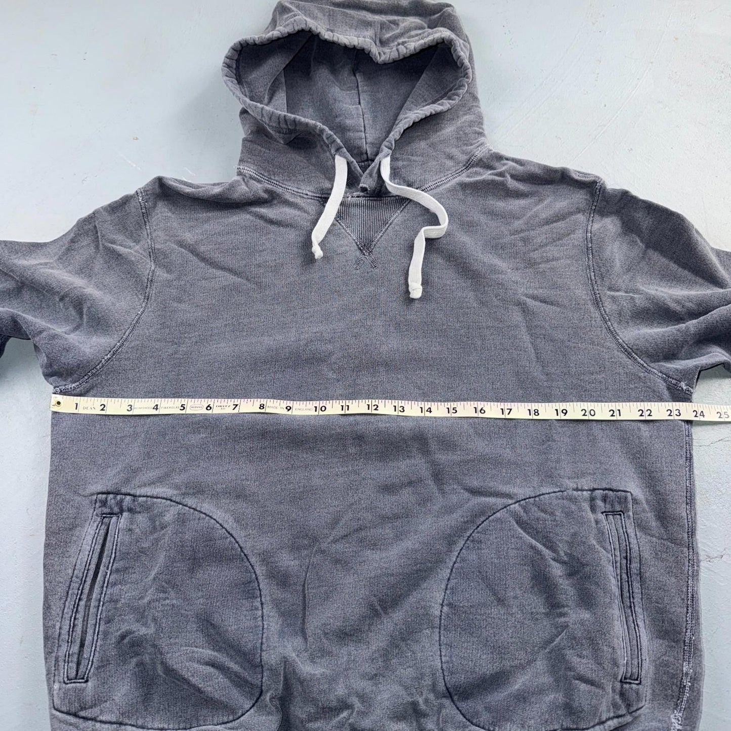 Todd Snyder Canada Hoodie L Blue Metal Popover Sweatshirt Distressed VTG Stlye