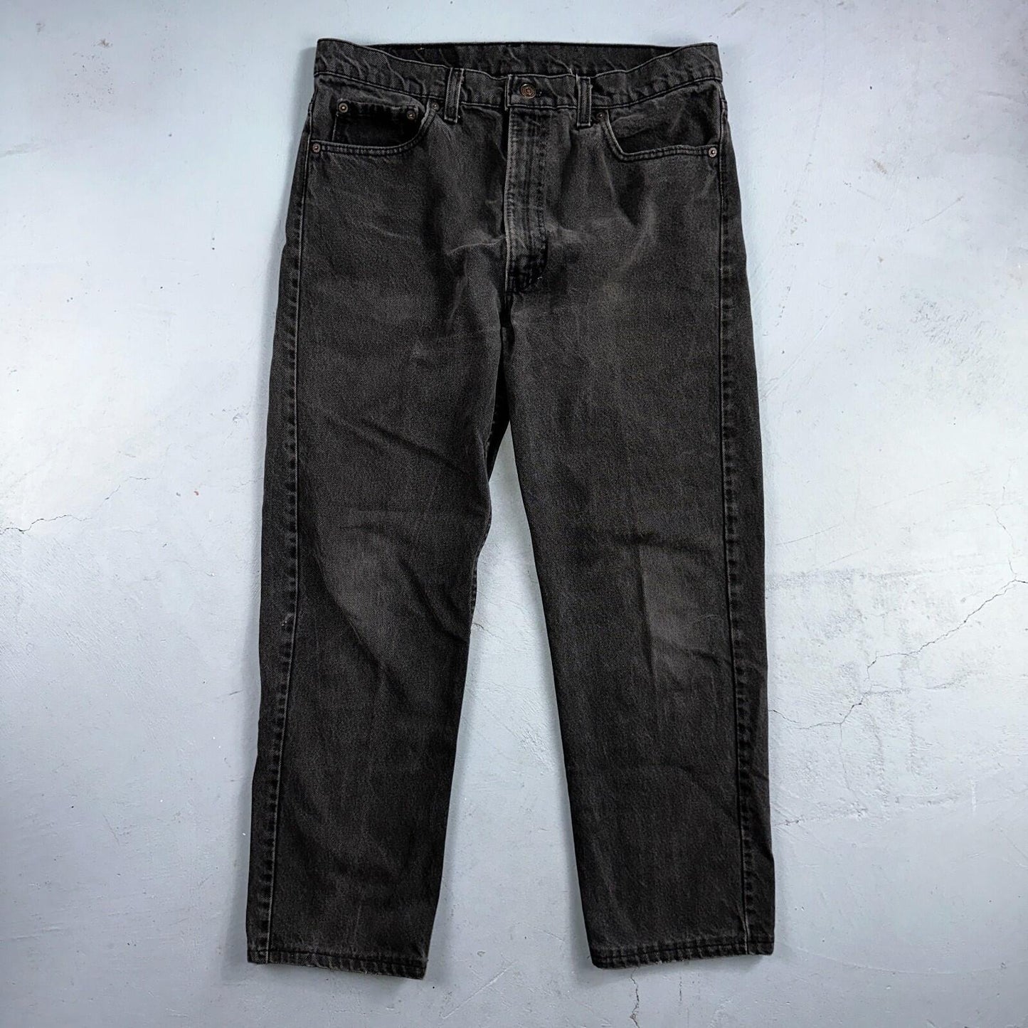 Levis 505 Vintage 90s USA Red Tab Jeans 36x32 Black Light Wash Act 34x27