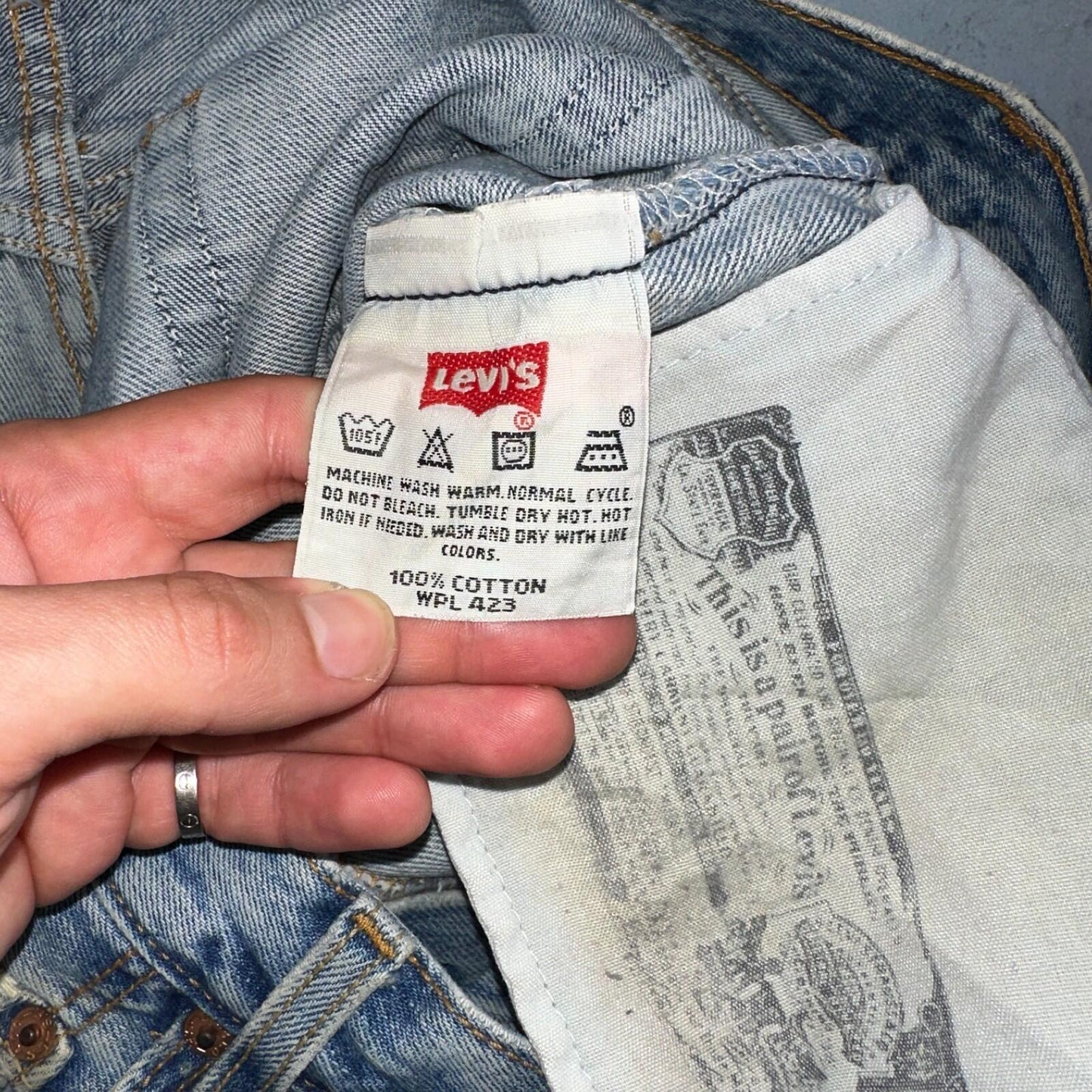 Levis 501 Vintage Y2K 90s XX Straight Leg Jeans Blue Light Wash 36x32 Act 33x30
