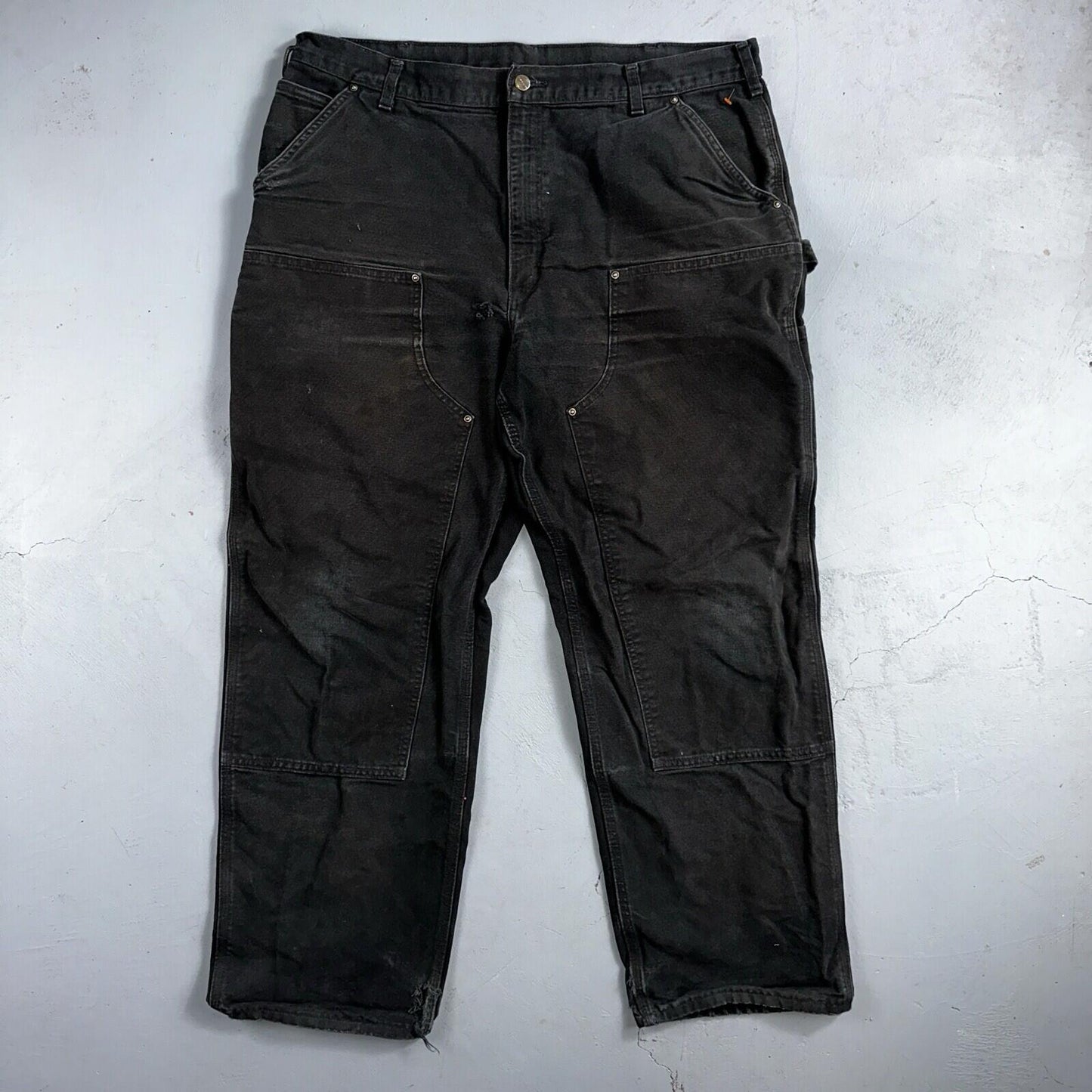 Carhartt VTG Double Knee Carpenter Pants Mexico B01 B136 BLK Black Act 40x32