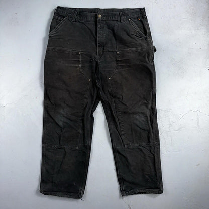 Carhartt VTG Double Knee Carpenter Pants Mexico B01 B136 BLK Black Act 40x32