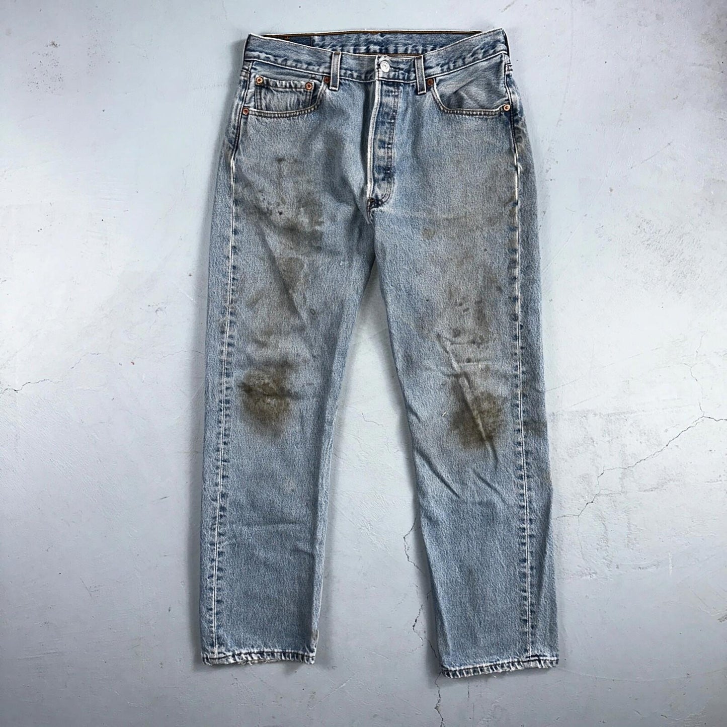 Levis 501 Vintage Y2K XX Straight Leg Jeans 90s Blue Light Wash 33x30 Act 32x28