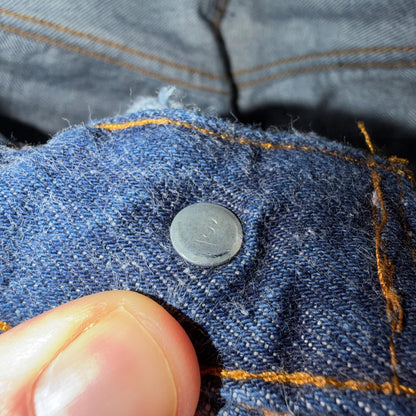Levis 501 Vintage 80s Redline Selvedge USA Jeans Fuzzy Dark Wash 27x31 Act 25x27