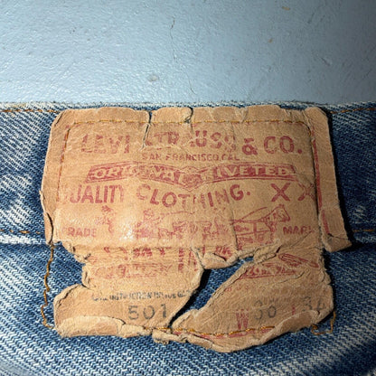 Levis 501 Vintage 80s Redline Selvedge USA XX Jeans Light Wash 36x34 Act 33x30