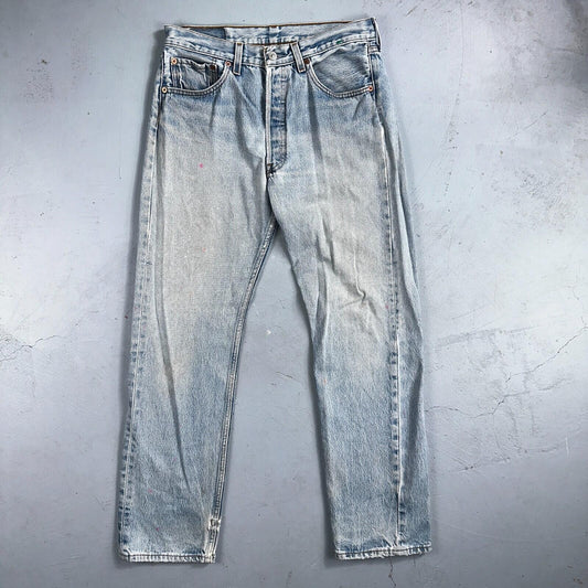 Levis 501 Vintage 90s Mexico Straight Leg Jeans 33x34 Y2K Light Wash Act 30x29