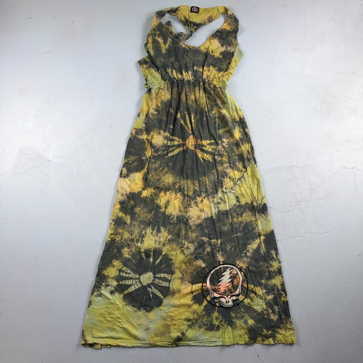 Grateful Dead VTG 90s Tie Dye Dress Sleeveless S/M Cotton Festival Deadhead RARE