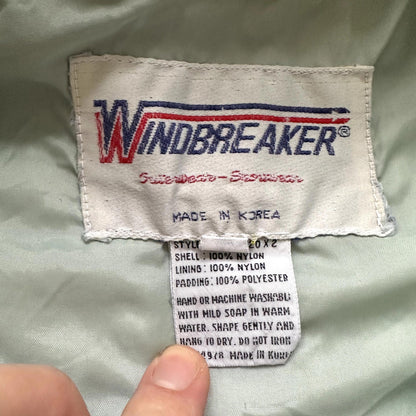 Vtg Windbreaker Vest Outerwear-Sportswear M Green Nylon Down Made In Korea 80s