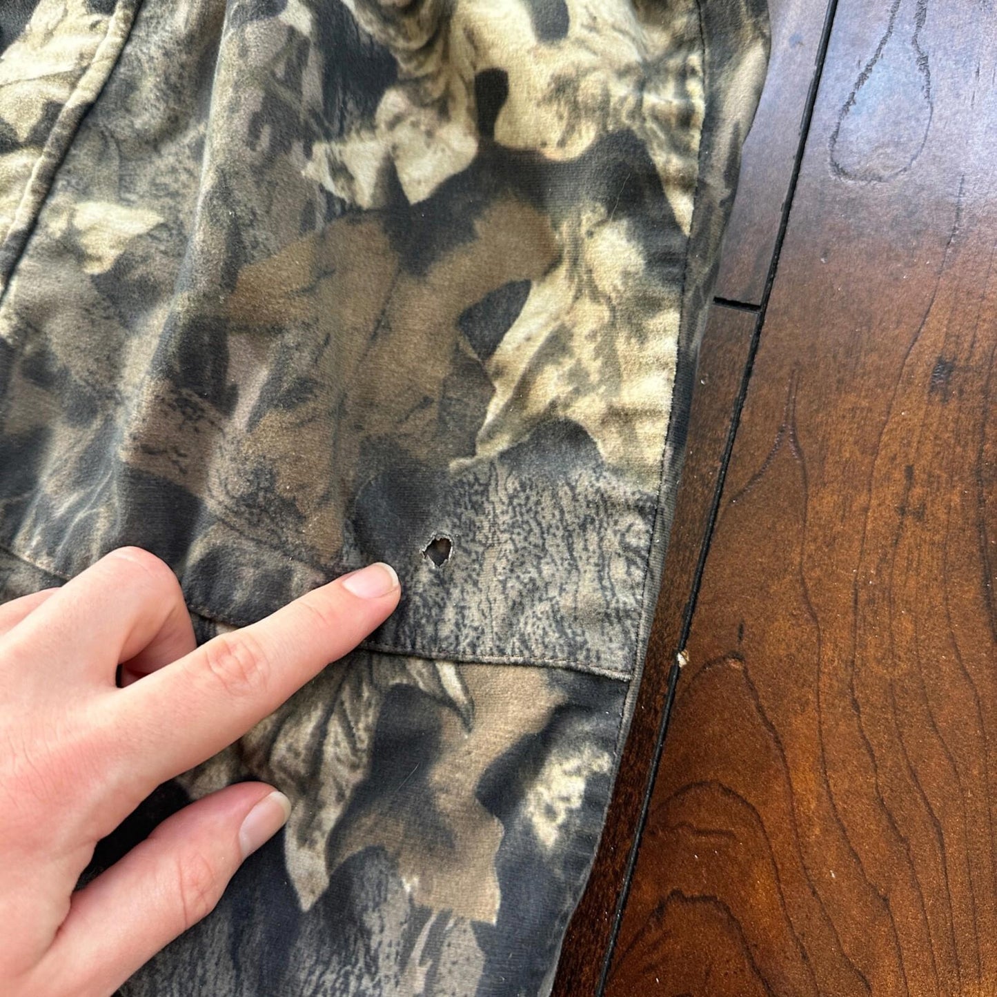 Cabelas Jeans Mens M 23x28 Green Camo Mossy Oak Outdoor Hunting Pants