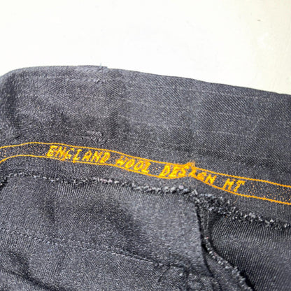 VTG 1950s Wool Pinstripe Trousers England 50s Button Fly Pants Bib Rockabilly