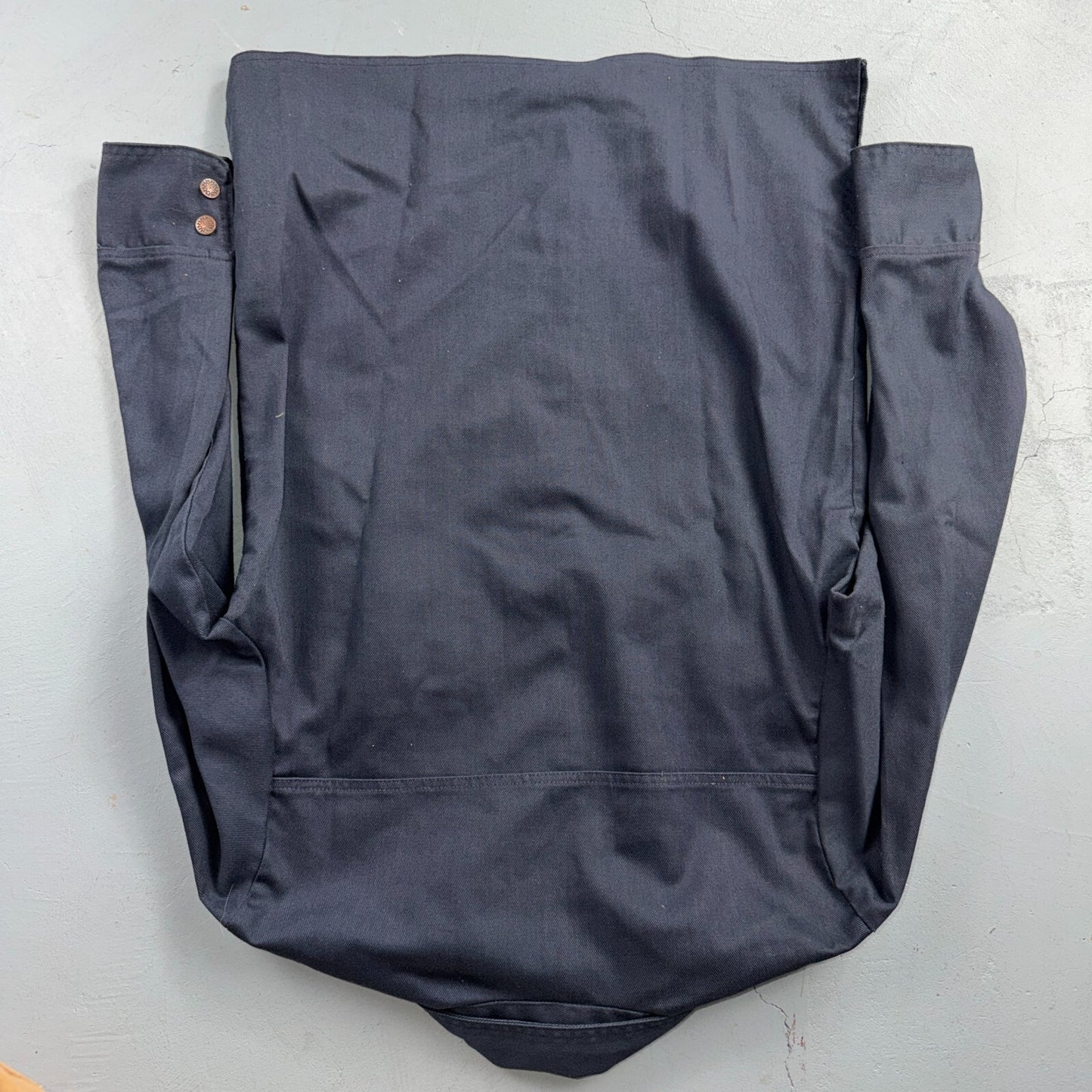 VTG 70s JC Penney Navy Work Shirt Button Front Chore Utility Rockabilly Workwear