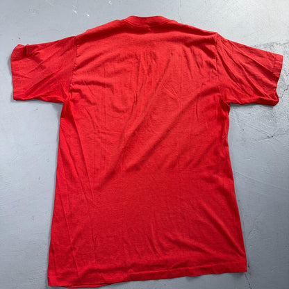 California 80s VTG T Shirt Graphic 1980s Red Classic Grid Design Text Typography