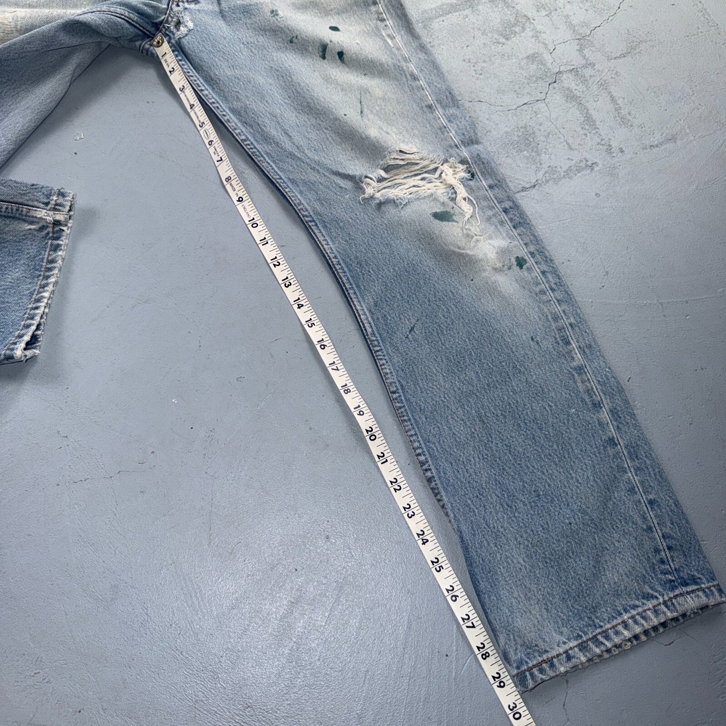 Levis 501 Vintage 90s Y2K XX Straight Leg Jeans Blue Light Wash 31x34 Act 29x29