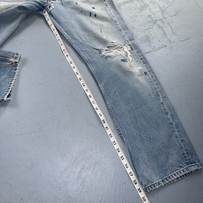 Levis 501 Vintage 90s Y2K XX Straight Leg Jeans Blue Light Wash 31x34 Act 29x29