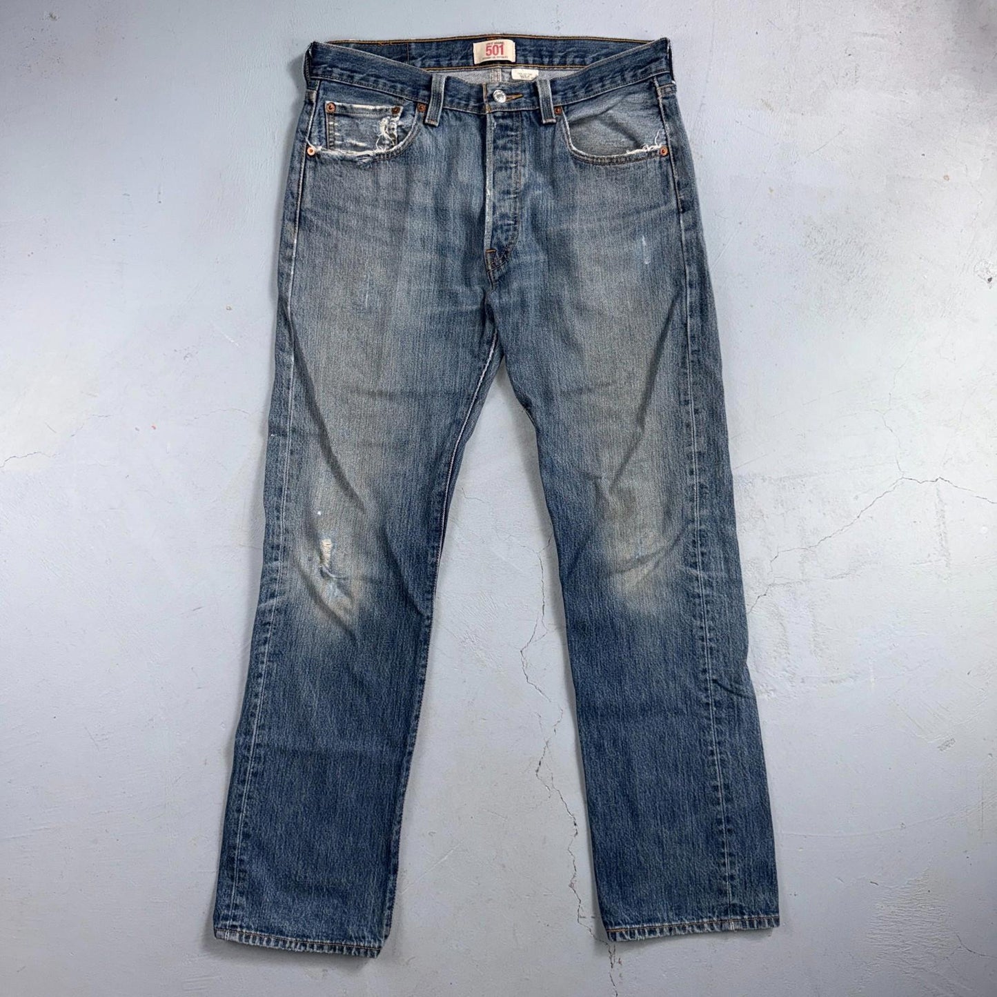 Levis 501 Vintage Y2K XX Straight Leg Jeans Blue Light Wash 33x32 Act 32x31
