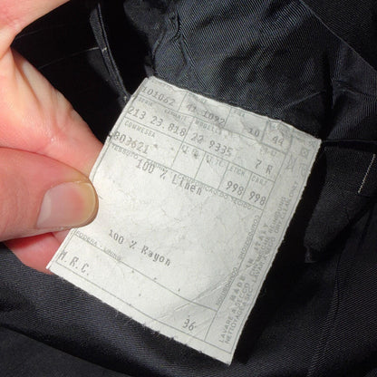 Ralph Lauren Purple Label Black Linen Suit Jacket Mens 44R Pinstripe $3,995 VTG