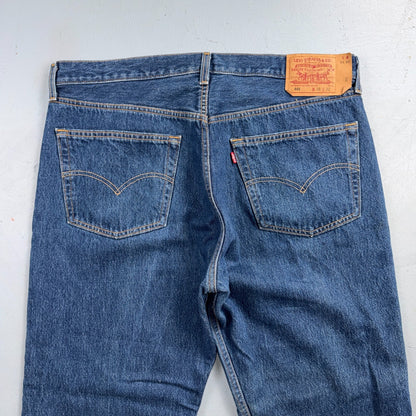 Levis 501 Vintage 90s Y2K XX Straight Leg Jeans Blue Dark Wash 38x32 Act 37x29