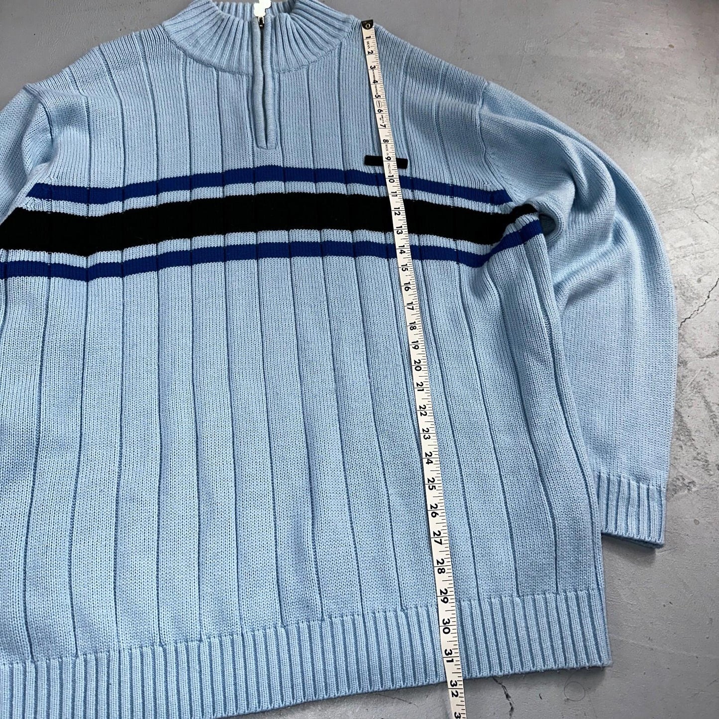 Southpole Mens 2XL Vtg 90s Spell Out Striped Knit Half Zip Pullover Sweater