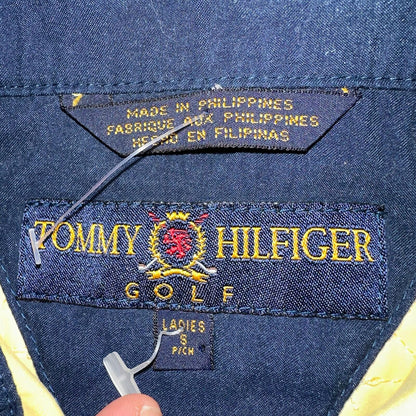 Tommy Hilfiger Golf Yellow Windbreaker Polyester Quarter Zip Pullover Small