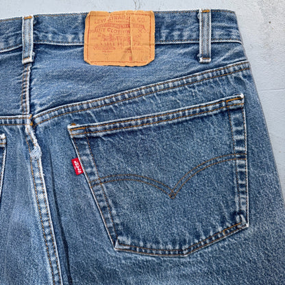 Levis 501 Vintage 80s USA XX Straight Leg Jeans Blue Light Wash 40x36 Act 36x31