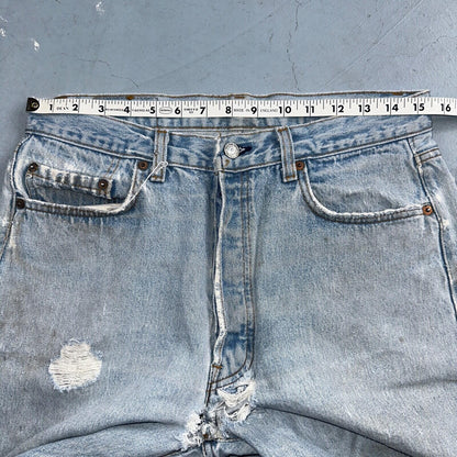 Levis 501 Vintage 80s USA XX Straight Leg Jeans Blue Light Wash 34x36 Act 31x34