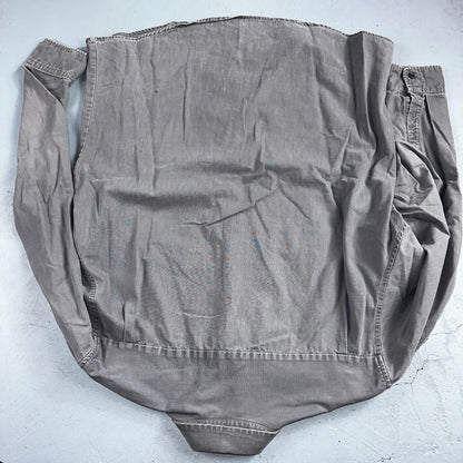 Rugged Wear Joes Jeans Shirt Gray Large Button Up Pockets Workwear Cotton VTG