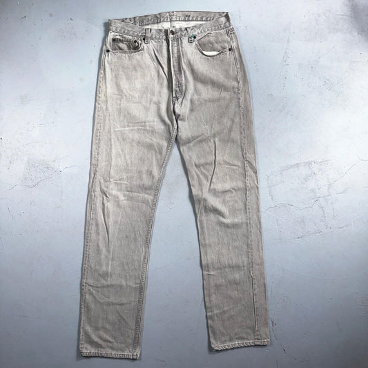 Levis 501 Vintage 90s USA XX Straight Leg Jeans 35x36 Gray Light Wash Act 34x34
