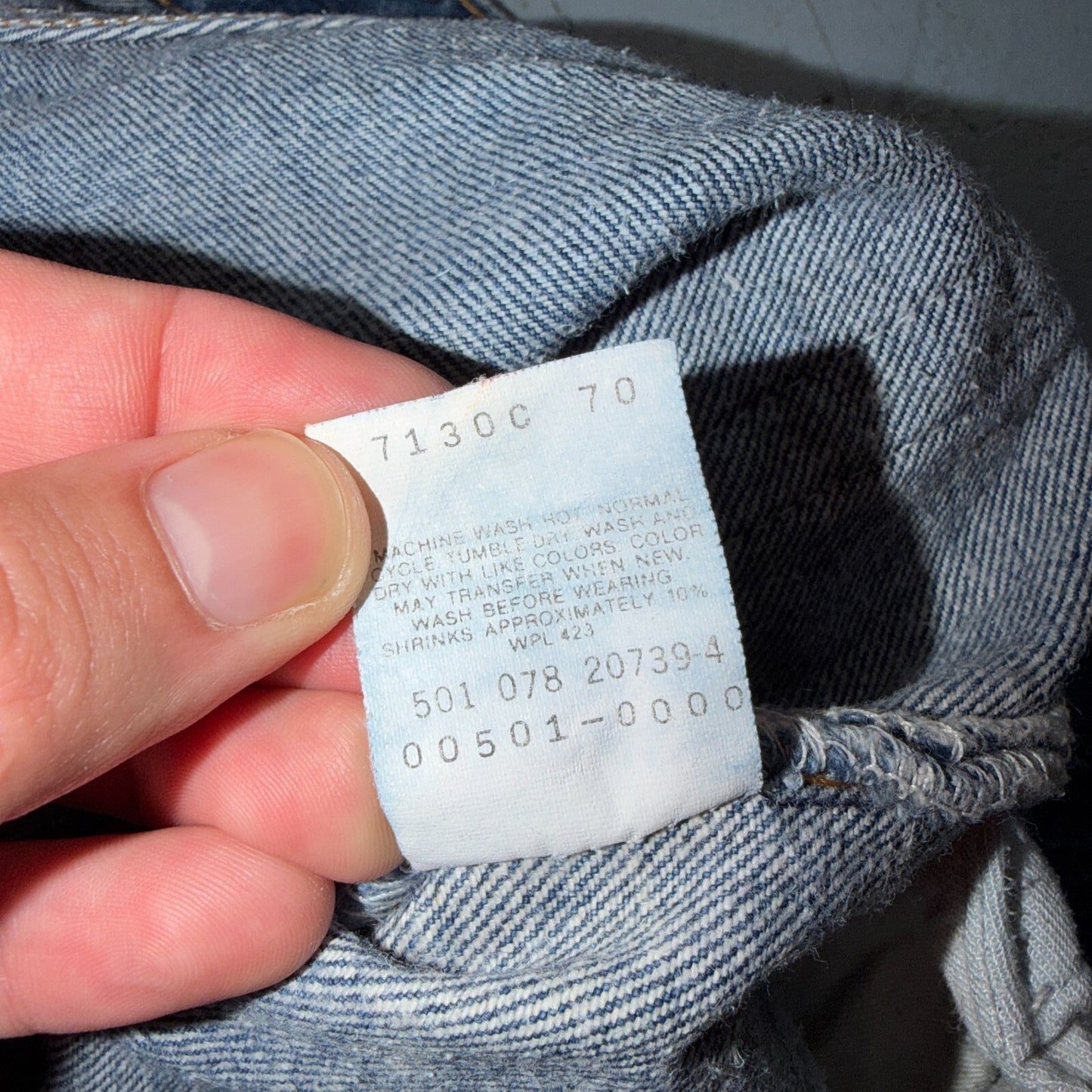 Levis 501 Vintage 80s USA XX Straight Leg Jeans Blue Med Wash 44x32 Act 39x28