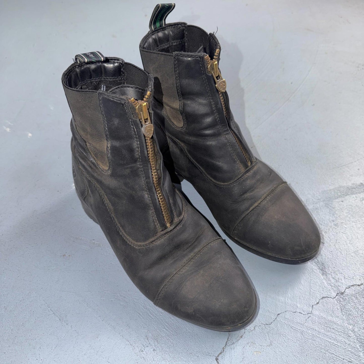 Ariat Heritage IV Zip Paddock Black Leather Front Zip Riding Boots Women's 8B
